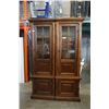 Image 1 : ASHLEY FLOOR MODEL 2 PIECE ILLUMINATED GLASS DOOR DISPLAY PIER UNIT, RETAIL $2749