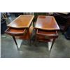 Image 2 : PAIR OF LEATHER INSERT 1 DRAWER END TABLES