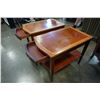 Image 3 : PAIR OF LEATHER INSERT 1 DRAWER END TABLES