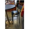 Image 2 : BRASS BASE BAR TABLE W/ 2 STOOLS