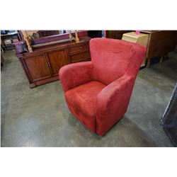RED VELVET TUB ARM CHAIR