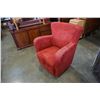 Image 1 : RED VELVET TUB ARM CHAIR