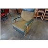Image 1 : GREEN MID CENTURY LEATHER AND UPHOLSTERED ROCKER