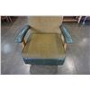 Image 2 : GREEN MID CENTURY LEATHER AND UPHOLSTERED ROCKER