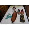 Image 1 : FIRST NATIONS SLIPPERS, SMALL CARVED TOTEM, AND BOWL W/ DREAMCATCHER