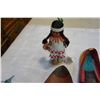 Image 4 : FIRST NATIONS SLIPPERS, SMALL CARVED TOTEM, AND BOWL W/ DREAMCATCHER