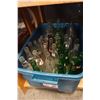 Image 1 : TOTE OF VINTAGE GLASS BOTTLES AND POP BOTTLES