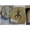 Image 2 : 2 CAVE ROCK ART PIECES ON STAND