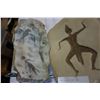 Image 3 : 2 CAVE ROCK ART PIECES ON STAND