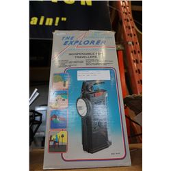 THE EXPLORER SEARCH LIGHT RADIO W/ LAMP IN BOX
