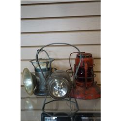 3 VINTAGE RAILROAD LAMPS