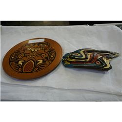 NATIVE DRIFT WOOD PLAQUE AND NATIVE LEGEND OF THE BEAVER PLAQUE