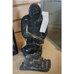 ORIGINAL AA WOLF SOAPSTONE SCULPTURE AND SOAPSTONE SCULPTURE
