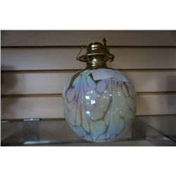 MT. ST. HELENS ASH ART GLASS OIL LAMP