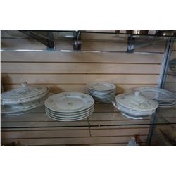 SET OF VINTAGE AUSTRIAN CHINA - 10 DINNER PLATES, AND 10 SALAD PLATES, AND 3 SERVING DISHES