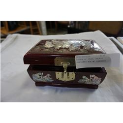 MOTHER OF PEARL INLAID JEWELLERY BOX W/ CONTENTS