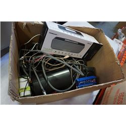 BOX OF ELECTRONICS INCLUDING LIPO BATTERY CHARGER