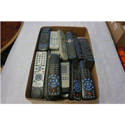 TRAY OF VARIOUS REMOTE CONTROLS