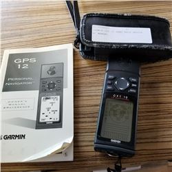 GARMIN GPS 12 HAND HELD DEVICE W/ MANUAL