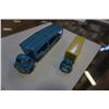 Image 2 : 2 LESNEY MADE IN ENGLAND METAL TOY TRUCKS WITH TRAILERS