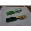 Image 1 : 2 LESNEY MADE IN ENGLAND METAL TOY CARS WITH HORSE TRAILER AND BOAT TRAILER
