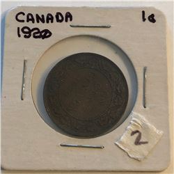 Very Nice 1920 Canada Large Cent in a Old Holder