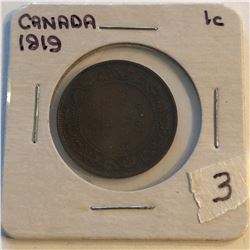 Very Nice 1919 Canada Large Cent in a Old Holder