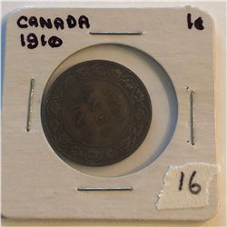 Very Nice 1910 Canada Large Cent in a Old Holder