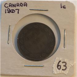 Very Nice 1907 Canada Large Cent in a Old Holder