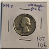 Image 1 : 1959 D Washington Silver Quarter Nice Early US Coin
