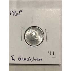 1968 2 Groschen Coin in MS High Grade