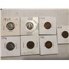 Image 1 : Group of 7 World Carded Coins Assorted Countries Mints and Dates