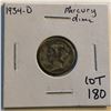 Image 1 : 1934 D Mercury Silver Dime Nice Early US Coin