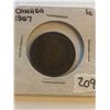 Image 1 : 1907 Canada Large One Cent in Nice Vintage Holder