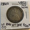 Image 1 : Rare Key Date 1856 O Seated Liberty Silver Half Dollar F Plus