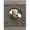 Image 1 : Beautiful 1963 P Silver Franklin Half Dollar Brilliant Uncirculated MS+ High Grade