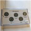 Image 1 : 2002 PLATINUM State Quarter Set TN OH LA IN MS in Hard Display Case