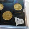 Image 2 : 2002 GOLD State Quarter Set TN OH LA IN MS in Hard Display Case