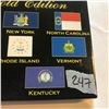 Image 2 : 2001 GOLD EDITION Commemorative Quarters Set NY NC RI VT KY in Original Package