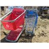 Image 1 : LOT OF 2 SHOPPING CARTS ( 1 PLASTIC, 1 METAL)
