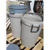 Image 1 : LOT OF 3 PLASTIC GARBAGE CANS