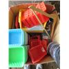 Image 2 : LOT OF ASSORTED PLASTIC TRAYS AND MISC ITEMS