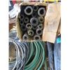 Image 3 : LOT OF MISC BUILDING SUPPLIES ( ROPE, HOSE, WIRE, PIPE INSULATERS, FAN, BOX OF PAINT, GOLF BAG)
