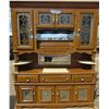 Image 1 : BUFFET AND HUTCH (2 PIECE) *ELECTRIC LIGHTS* (MARBLE ACCENTS) *ROLL TOP STORAGE* (MIRRORED DOORS)