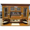 Image 2 : BUFFET AND HUTCH (2 PIECE) *ELECTRIC LIGHTS* (MARBLE ACCENTS) *ROLL TOP STORAGE* (MIRRORED DOORS)