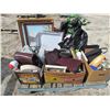 Image 1 : PALLET OF MISC (LUGGAGE, KNICK KNACKS, PICTURES, ETC)