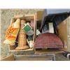 Image 3 : LOT OF 3 BOXES OF MISC. HOUSE HOLD (WICKER KNICK KNACKS, CANDLE HOLDERS, ETC)