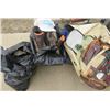 Image 1 : LOT OF MEN'S CLOTHES (2 BAGS AND 1 BOX) *SHOES* (BALL CAPS) *DUFFEL BAGS*