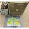Image 1 : LOT OF MISC ITEMS (FLOOR FAN, NEW FURNACE FILTER, PAINT SUPPLIES, ETC)