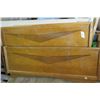 Image 2 : WOOD BED FRAME (HEADBOARD AND FOOT BOARD 56" LONG X 18" HIGH) *RAILINGS 74" LONG X 5" HIGH*